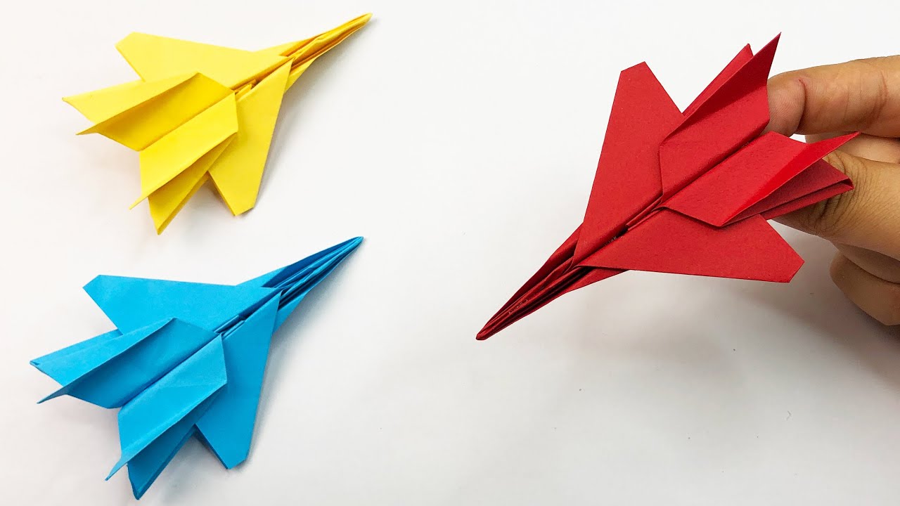 How to Make an F15 Paper Airplane | Origami F15 Jet Fighter Plane ...
