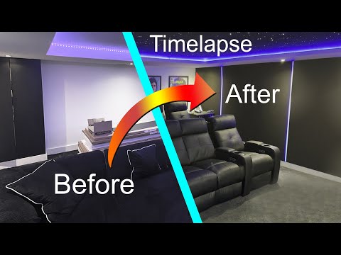 Home Cinema Timelapse - Fabric Walls - Hidden Speakers - Star Ceiling