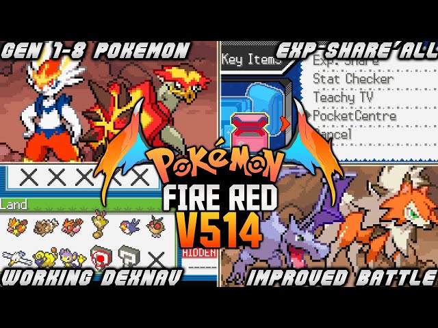 Pokemon Fire Red Enhanced All Shiny Pokemon & items