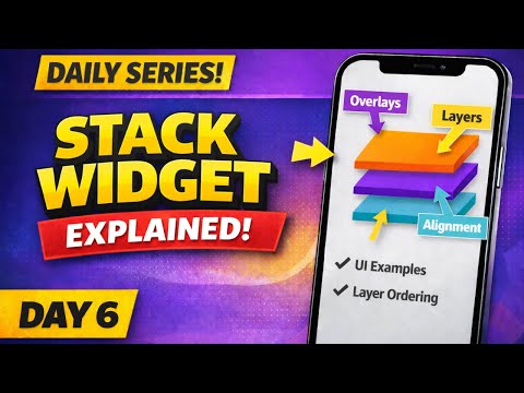 FlutterFlow Stack Widget Day 6 | FlutterFlow tutorial for beginners