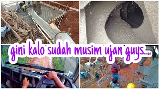 Ready mix Concrete Cement Scg TRUK MOLEN COR PILECAP AKSES NYA LICIN SEHARIAN DI GUYUR HUJAN screenshot 5