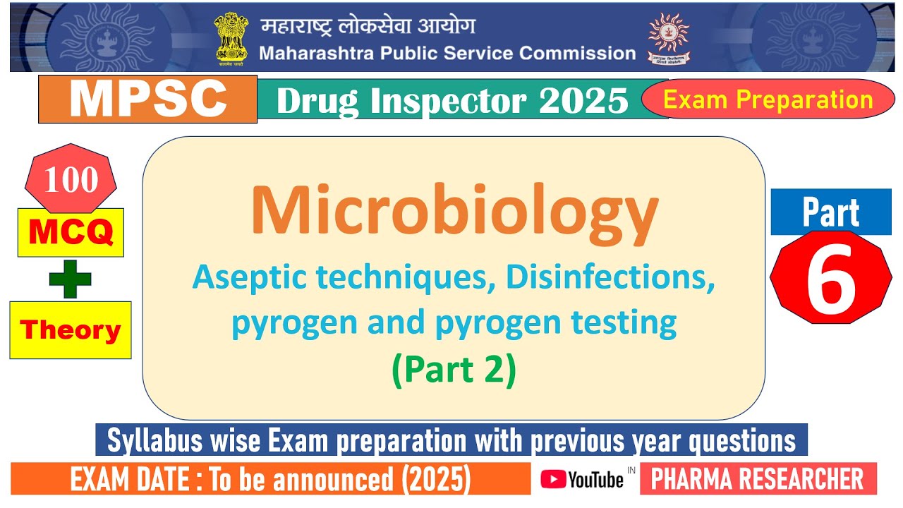Pyrogen testing MCQs Part 2 II MPSC Drug Inspector 2025 Exam Preparation II #mpsc #druginspector