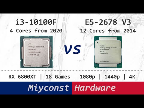 🇬🇧 Core i3-10100F vs Xeon E5-2678 V3 | 18 Games, AMD RX 6800XT | 1080p | 1440p | 4K