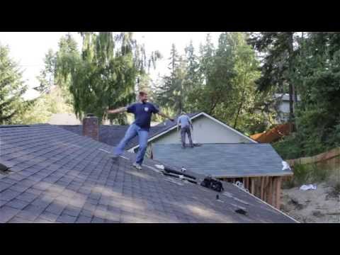 Energetic roofer can't help but samba to Latino music