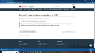 Using the StatCan Data Portal to Add/Remove Data and pull .csv and Metadata Profile