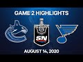 NHL Highlights | 1st Round, Game 2: Canucks vs. Blues – Aug. 14, 2020