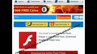 Trick to play flash games like 8 ball pool miniclip game in android device! screenshot 1