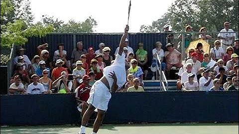 Jo-Wilfried Tsonga Slow Motion Serve and Volley