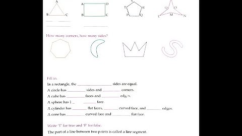 Class 3rd (III) Mathematics | Chapter 11 Lines and Shapes | Exercise 11 A