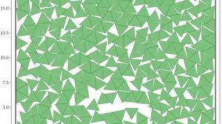 2D silo discharge of granular material of triangular shape