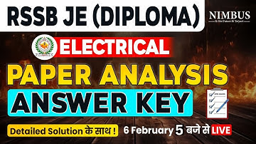 RSSB JE Exam Analysis | Electrical |RSSB JE Electrical Answer Key Solution | RSSB JE Paper Solution