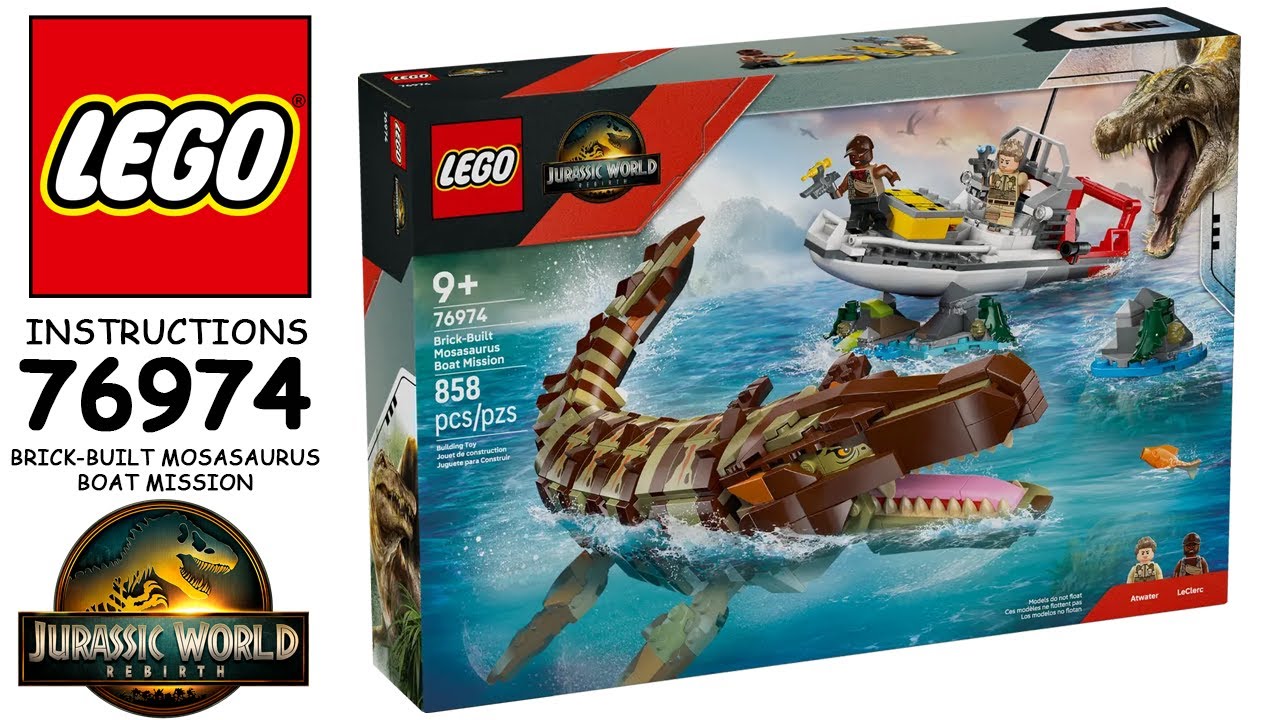 LEGO Instructions: 76974 Brick-Built Mosasaurus Boat Mission