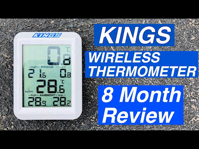 Kings Wireless Fridge Thermometer + Fridge Tie-Down Kit (4-Pack