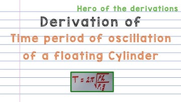 Derivation of time period of oscillation of a floating cylinder • HERO OF THE DERIVATIONS.