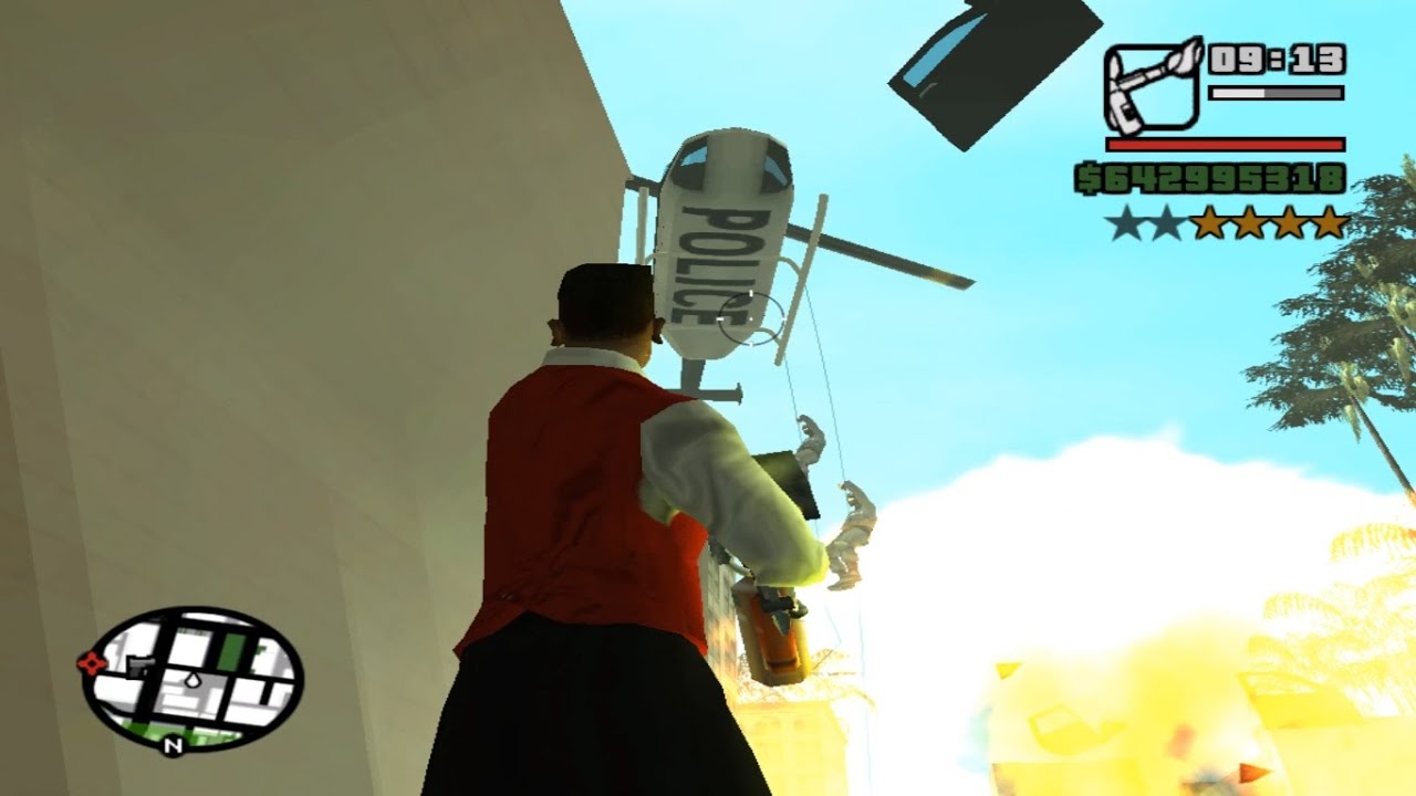 GTA San Andreas Flamethrower Rampage In Los Santos + Six Star Wanted Level Escape