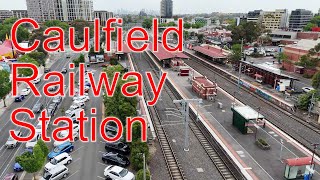 Caulfield Railway Station from the air, Victoria, Australia