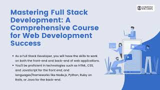 Mastering Full Stack Development: A Comprehensive Course for Development Success.