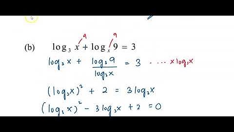 Tutorial: 1.3 Logarithms  (Q9) - Solving logarithmic equations in different base.