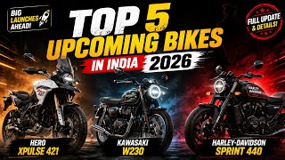 Top 5 Upcoming Bikes 2026 in India 😍 | Hero Xpulse 421, GT 450, Harley Sprint 440