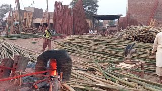 Amazing Skills Bamboo Sticks Straightening Complete Process
