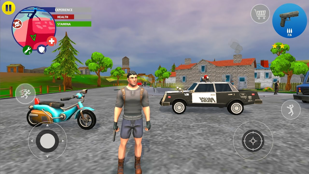 Open World US Police Car and Bike Driving in City Simulator - Android IOS Gameplay.