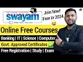 Swayam free online courses with certificate  swayam courses online  nptel courses  free courses
