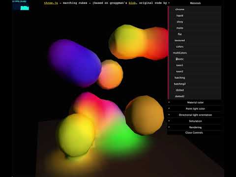 Threejs Marching Cubes: multi-color material