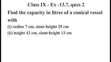 Class 9 Maths | Chapter 13 | Exercise 13.7 Q2 | Surface Areas And Volumes | class 9 ex 13.7 ques 2