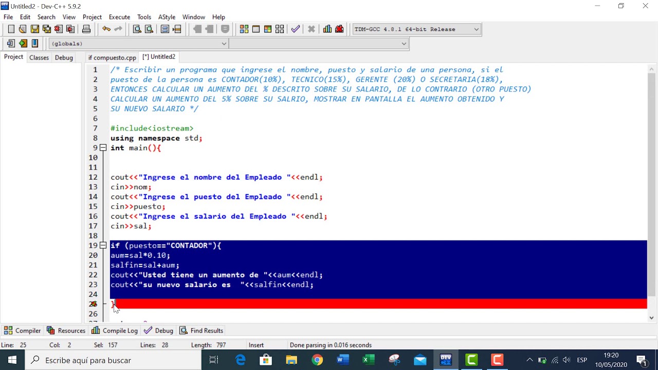 CONDICIÓN IF(SI) ANIDADA EN C++ - YouTube