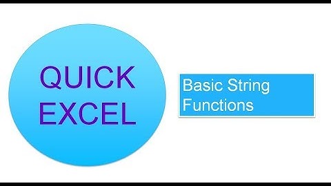 Excel - Basic String Functions