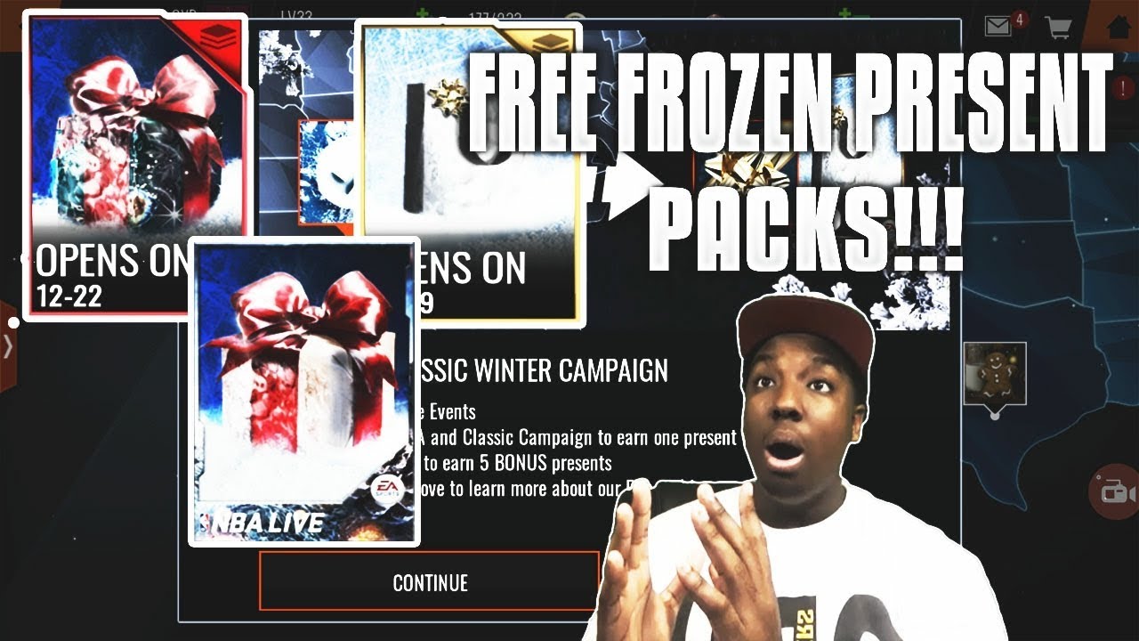 GETTING FREE FROZEN PRESENT PACKS FROM LIVE EVENTS!!! ROAD TO THE TOP NBA LIVE MOBILE 18 EP. 19!!!