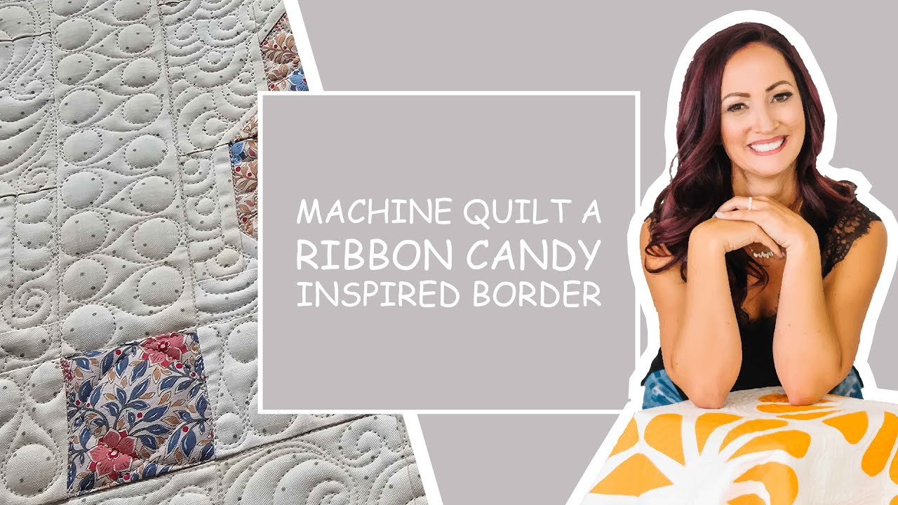Machine Quilt a Ribbon Candy Inspired Border - YouTube