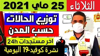 الحصيلة الوبائية بالمغرب اليوم الثلاثاء 25 ماي 2021 |  بلاغ وزارة الصحة | عدد حالات فيروس كورونا