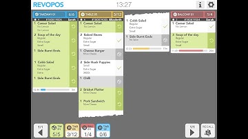 RevoPOS Kitchen Display System (KDS) - Multiple item adding and KDS Management. KDS Viewing Modes