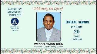 Funeral service of MR WILSON CIMON JOHN   |  JAN 20, 2025 at 11:00 am  |  Salisbury Memorial Church