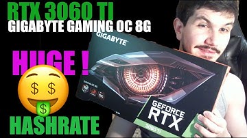 Nvidia RTX 3060 ti Gigabyte gaming OC 8G - Hashrate in mining