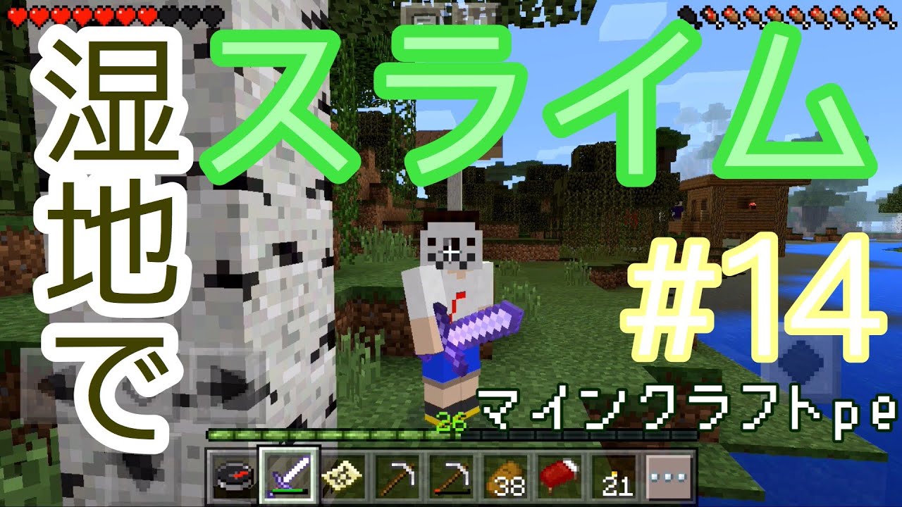 マイクラpe 14 湿地でスライムをゲットする ムラのマインクラフトpe実況 Youtube