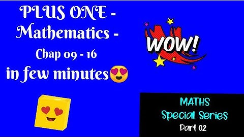 PLUS ONE - MATHEMATICS IMPROVEMENT EXAM REVISION SERIES - Part 02 - Important topics for 2020 Exam