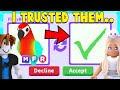 Testing if my FRIENDS will SCAM in Adopt Me!