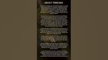 About Threads.