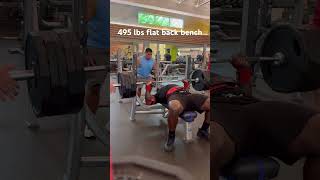 New PR 🚨 495 lbs flat back #benchpress #chest #motivation #aestheic #chestpress #fyp #fitness