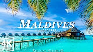 FLYING OVER MALDIVES 4K UHD - Relaxing Music Along With Beautiful Nature Videos (4K Video HD)