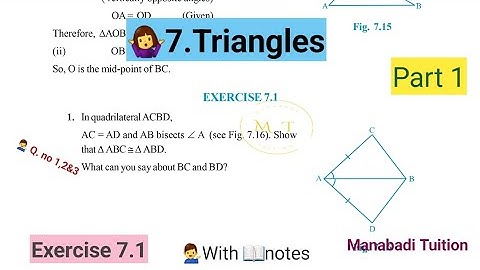 class 9 |Chapter 7|🤷‍♀️Triangles|🙋‍♂️Exercise 7.1|Q. no 1,2&3(Part 1)