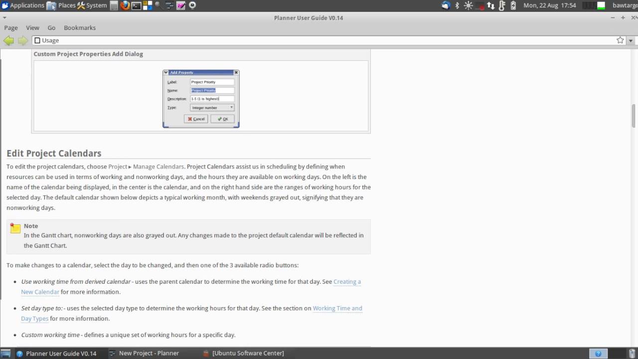project planner calendar