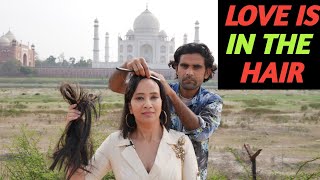 Headshave love story | Bald couple at Taj Mahal after covid lockdown | Girl with long hair | Feedfit