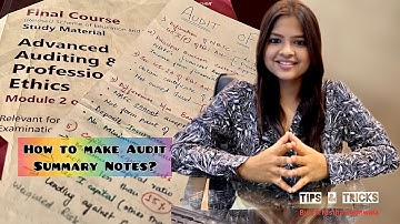 Demo video on How to make Summary Notes | Tips & Tricks by CA Nistha Gadhwala
