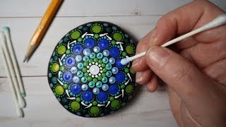 EASY Dot Art Mandala Stone Painting Using ONLY a Qtip & Pencil FULL TUTORIAL How To | Lydia May