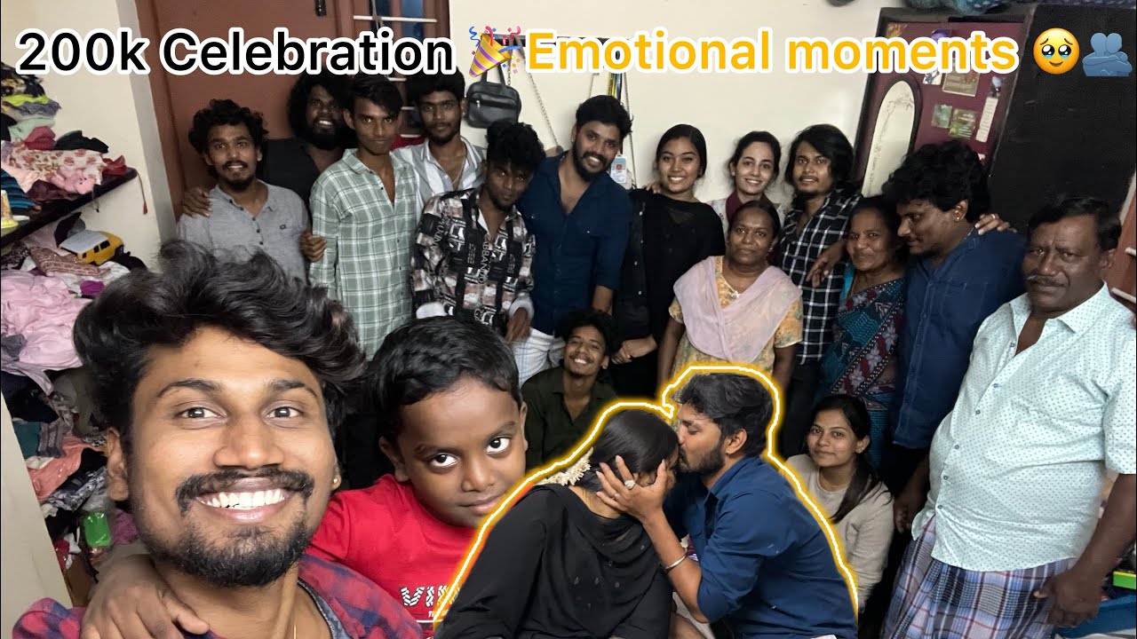 200K celebration in chennai Family❤️🫂Emotional moments😭 #aswincharu #youtube #trending #instagram