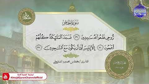 سورة الحجر القارئ يحفظ الشنقيطي