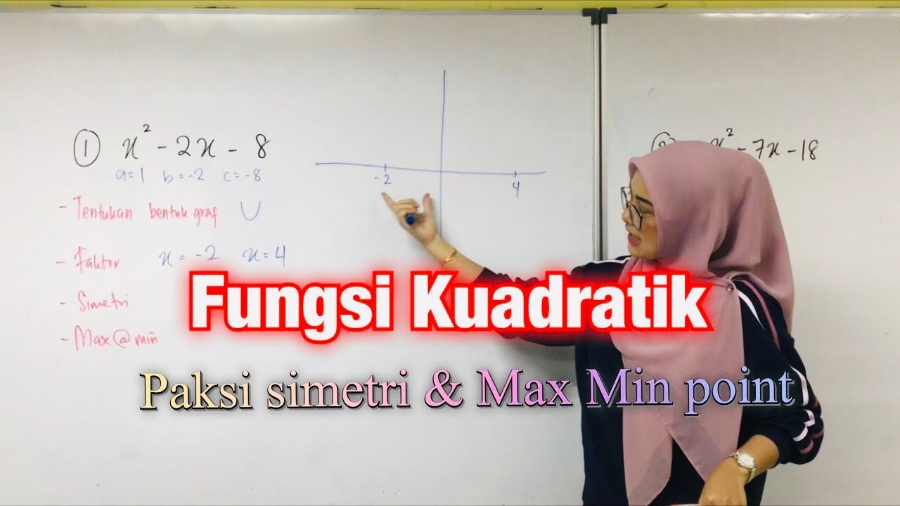 Fungsi Kuadratik (Lakar graf, paksi simetri, maximum or 